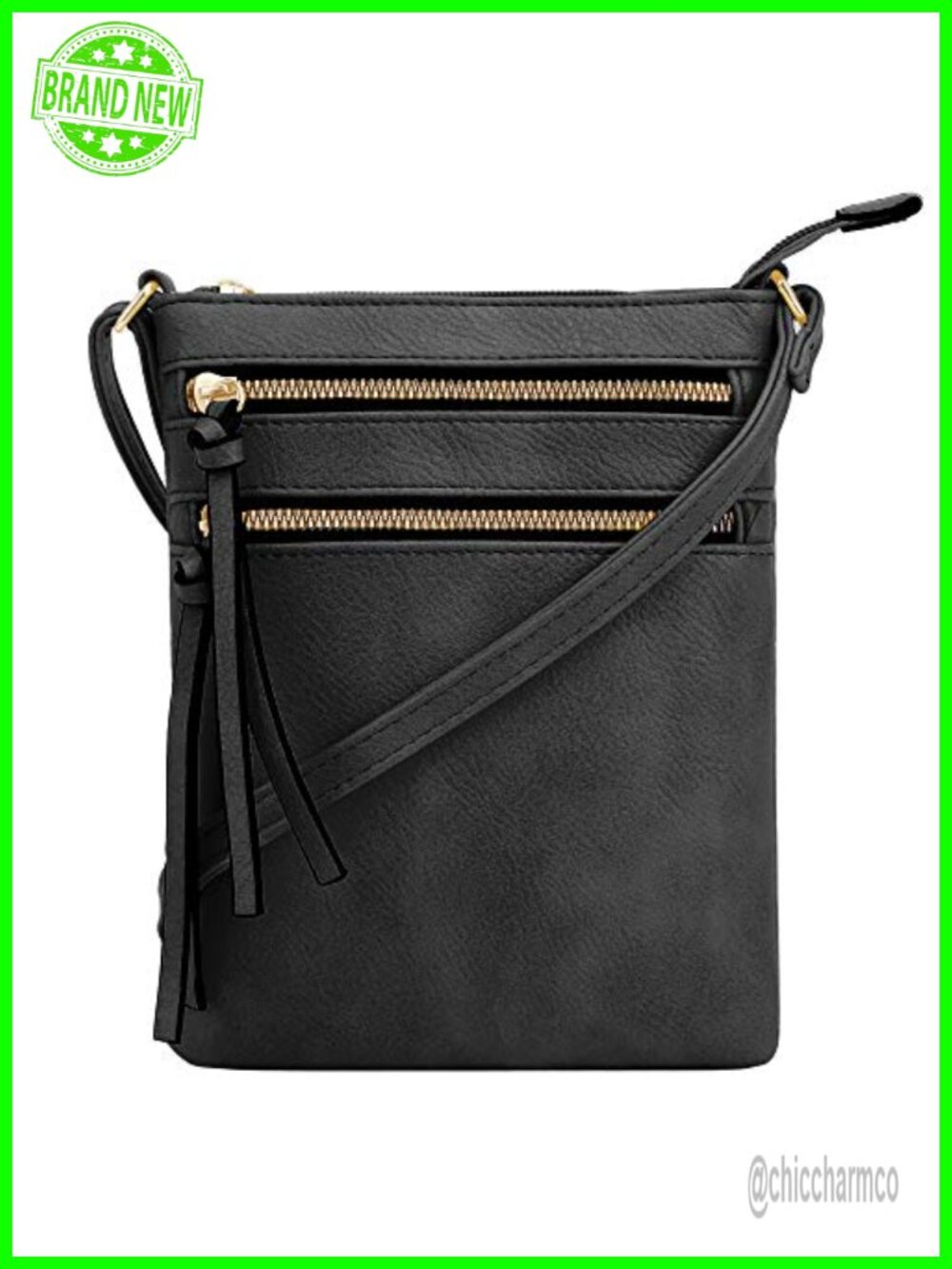 DELUXITY Crossbody Purse Multi Pocket Zipper Shoulder Bag